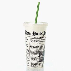Kate Spade ♠️ NEWSPAPER Tumbler with Straw